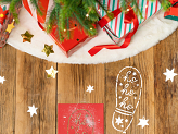 Christmas decoration - Santa's Footprint stencils, 16.5x27.5 cm, mix (1 pkt / 3 pc.)