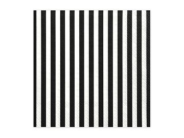 Napkins Stripes, black, 33 x 33 cm (1 pkt / 20 pc.)