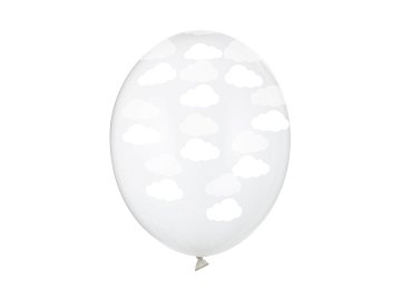 Ballons 30cm, Wolken, Crystal Clear (1 VPE / 6 Stk.)