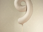 Foil Balloon Number ''9'', 86cm, light warm grey