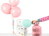 Flasche mit Helium, Rosa, 30 Ballons