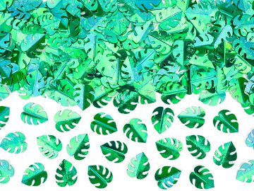 Metallic confetti Leafs, green, 15g