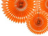 Rosettes décoratives, orange, 20-30cm (1 pqt. / 3 pc.)