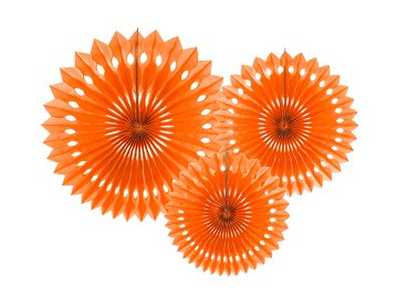 Rosettes décoratives, orange, 20-30cm (1 pqt. / 3 pc.)