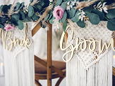 Chair signs - Bride Groom, natural wood (1 pkt / 2 pc.)