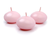 Floating candle disc, matt, pink, 4cm (1 pkt / 50 pc.)