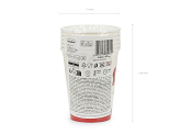 Pappbecher Schleife, 250 ml, rot-beige (1 VPE / 6 Stk.)