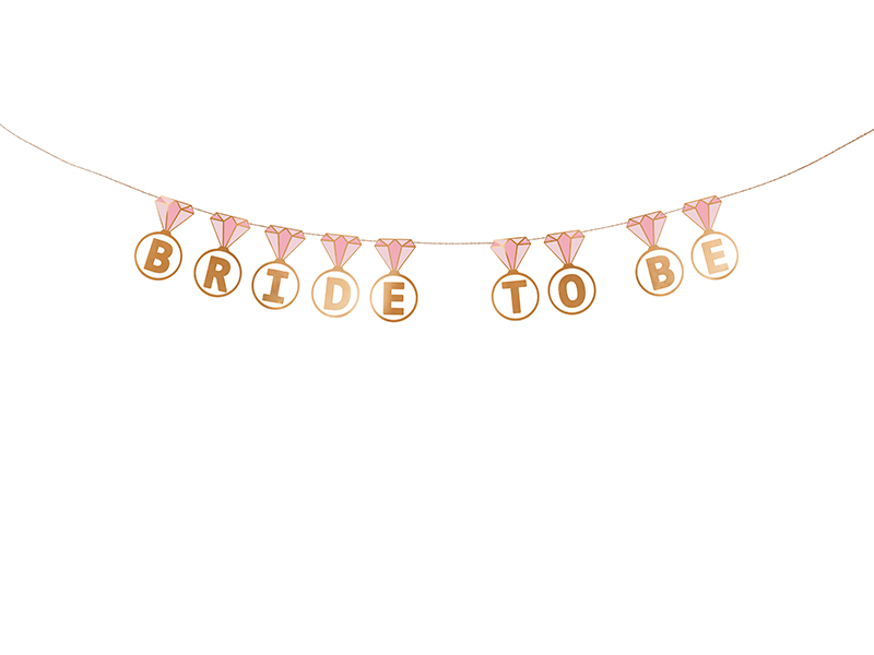 Flaggbanner – Bride To Be – Ringar – mix – 2.5 m