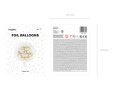 Folienballon Happy Birthday To You, 35cm, weiß