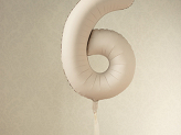 Foil Balloon Number ''6'', 86cm, light warm grey