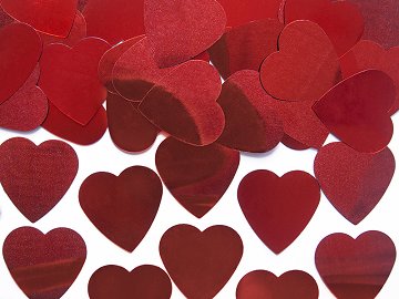 Confetti Hearts, red, 25mm, 10g