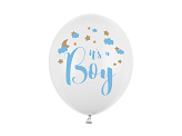 Ballons 30cm, It's a Boy, Pastel Pure White (1 VPE / 6 Stk.)