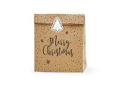 Gift bags Merry Christmas, kraft, 25x11x27cm (1 pkt / 3 pc.)