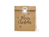 Geschenktüten Merry Christmas, Kraft, 25x11x27cm (1 VPE / 3 Stk.)