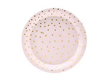 Plates Polka Dots, light pink, 18cm (1 pkt / 6 pc.)