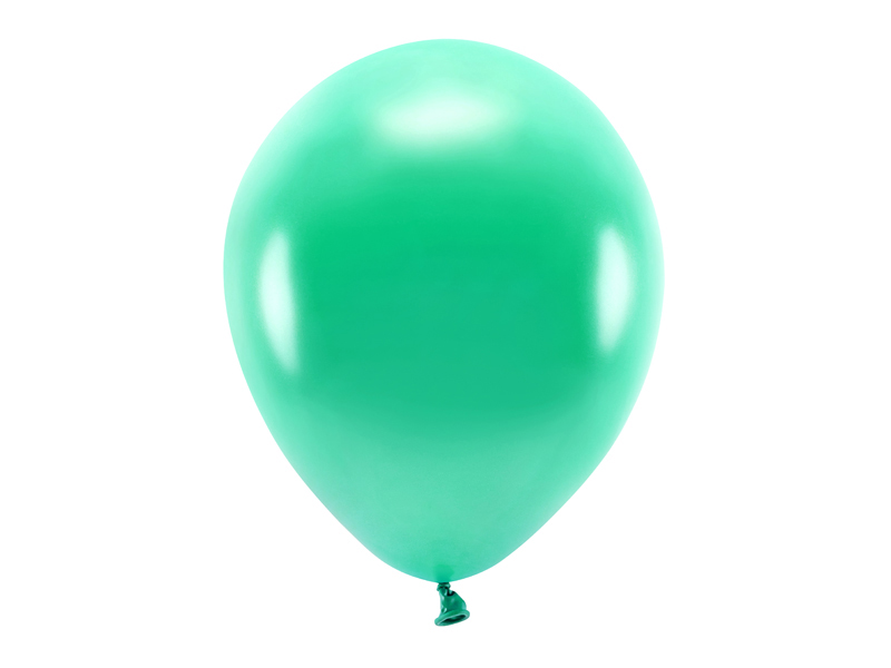 Latexballong ECO – metallisk – grön – 30 cm – 10-pack