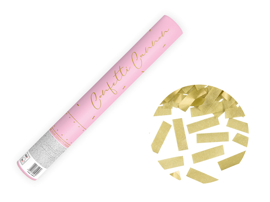 Tuba z konfetti, złoty, 40 cm