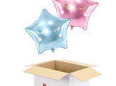 Boîte en carton pour colis piégé de ballons - Nœud papillon, 60 x 40 x 60 cm (1 pqt. / 5 pc.)