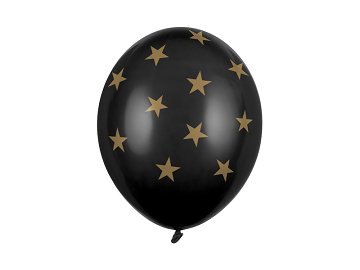 Ballons 30 cm, étoiles, noir pastel (1 pqt. / 50 pc.)