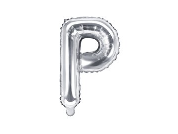 Balon foliowy Litera ''P'', 35cm, srebrny