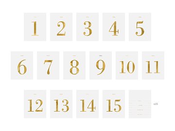 Numery na stół - zestaw naklejek, 9,5x12cm (1 op. / 30 szt.)