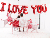 Balon foliowy I Love You, 260x40 cm, czerwony