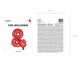 Ballon en Mylar ''&'' signe, 35cm, rouge