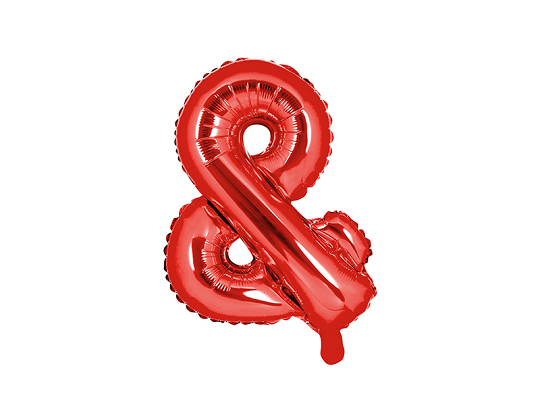 Balon foliowy znak ''&'', 35cm, czerwony