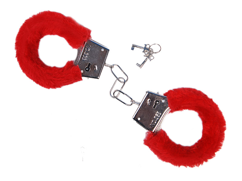 Handbojor med päls – röd