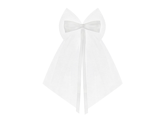 Bows with a ribbon, white, 18cm (1 pkt / 2 pc.)