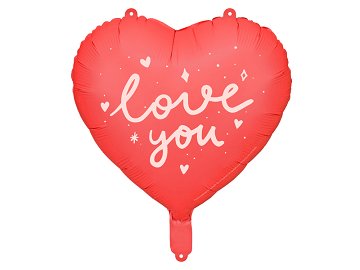 Ballon en aluminium Coeur ''I love you'', 45 cm, mélange de couleurs