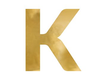Litera lustrzana ''K'', złoty, 54x60 cm