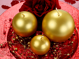 Candle Sphere, metallic, gold, 8cm (1 pkt / 6 pc.)