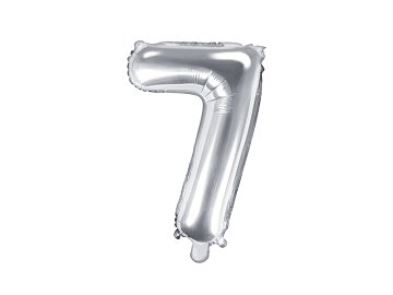 Folienballon Ziffer ''7'', 35cm, silber