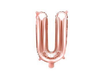 Ballon Mylar Lettre ''U'', 35cm, or rose