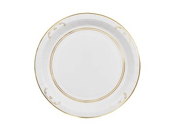 Paper Plates with Ornament, White, 23cm (1 pkt / 6 pc.)