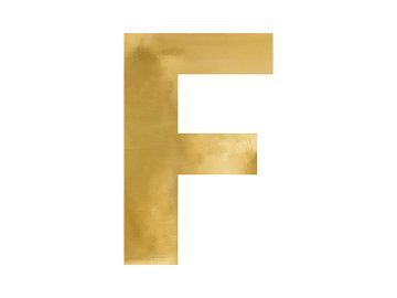 Spiegelbuchstabe ''F'', gold, 40x60 cm