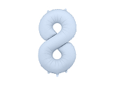 Foil Balloon Number ''8'', 86cm, misty blue