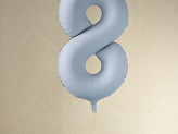 Foil Balloon Number ''8'', 86cm, misty blue