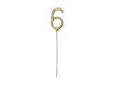 Sparkler Number 6, gold, 15 cm