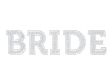 Iron on patch BRIDE, white, 24x6cm