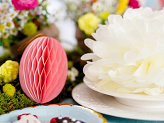 Paper decoration honeycomb Egg, pink, 12 cm