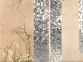 Sequin backdrop panel, square-shape, silver colour, 30x30 cm