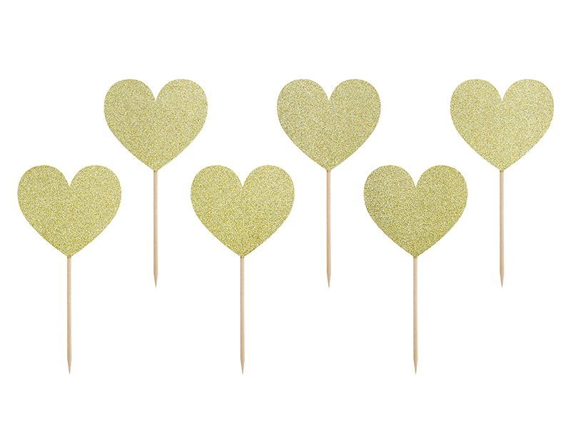 Tårttoppers – Sweet Love hjärtan – 6-pack