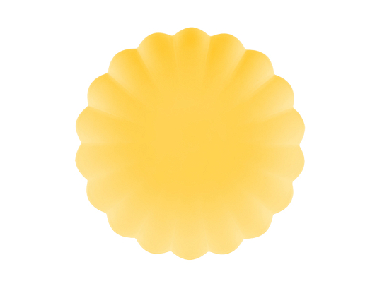 Talerzyki plastikowe Falbanka, 22 x 22 cm, żółty (1 op. / 4 szt.)