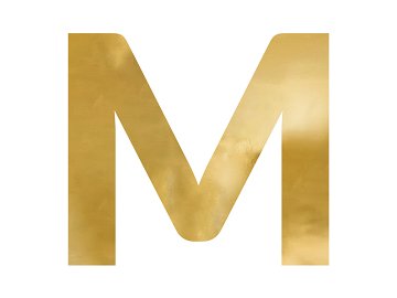 Mirror letter ''M'', gold, 68x60 cm