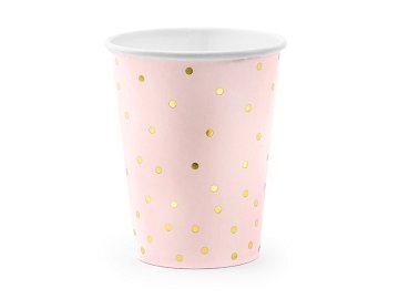 Cups Polka Dots, light pink, 260ml (1 pkt / 6 pc.)