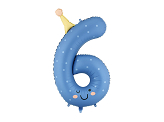 Foil balloon Number ''6'', 86cm, blue