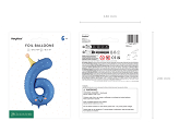 Foil balloon Number ''6'', 86cm, blue