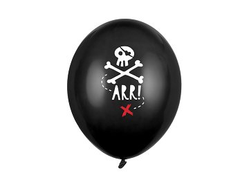 Balloons 30cm, Pirates Party, Pastel Black (1 pkt / 6 pc.)
